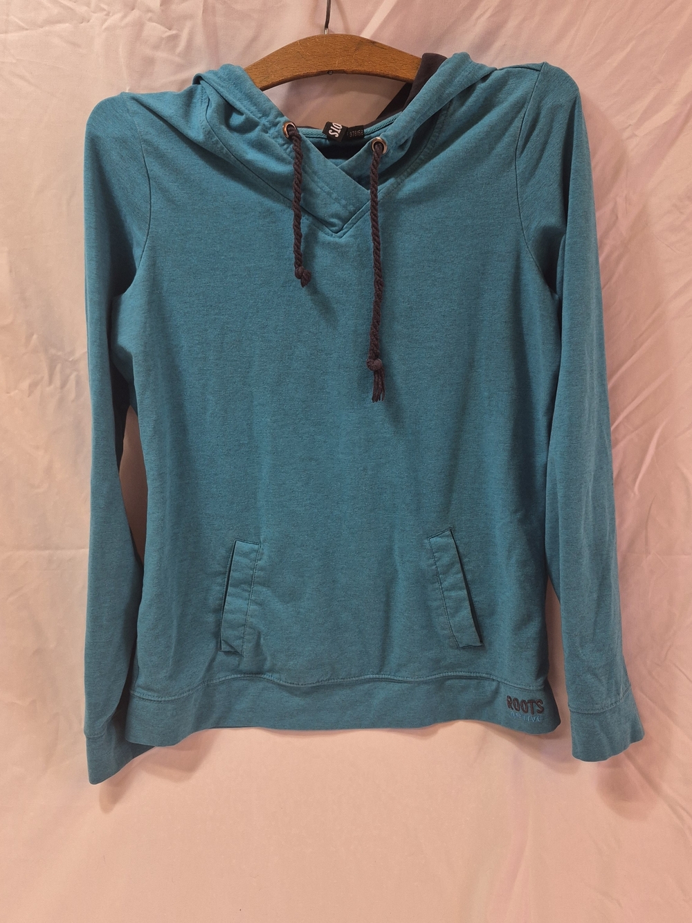 Roots Teal Lightweight Women's Hooded Pullover Size M